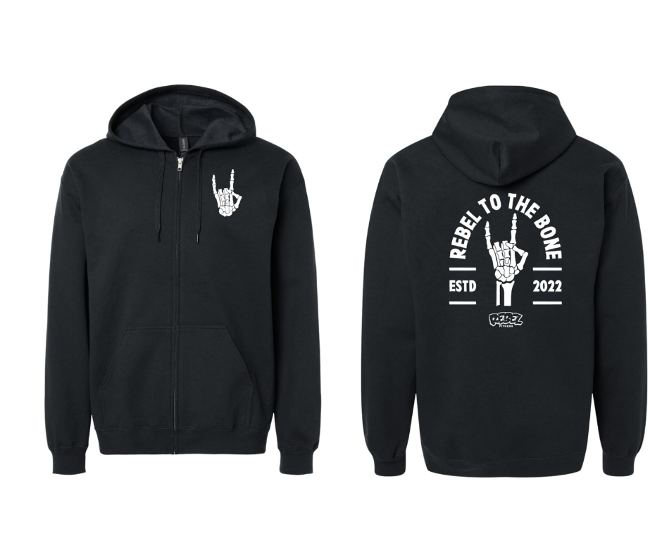 Rebel To The Bone Zip Up Hoodie
